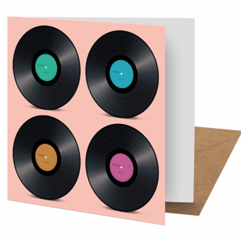 Vinyl Inspired Greeting Card - Iconic Retro Design