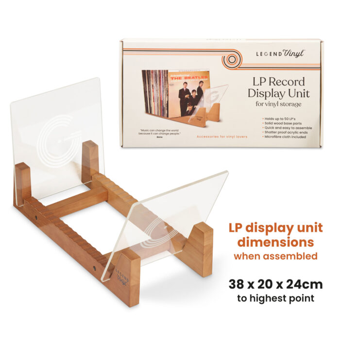 Record Display Shelf Unit in Vintage Oak with Acrylic Ends - Image 11