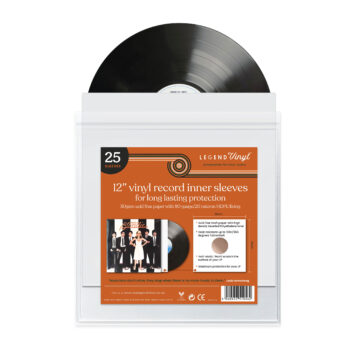 12" Paper Inner Record Sleeves with HDPE Bag lining - Pack of 25 Sleeves - White