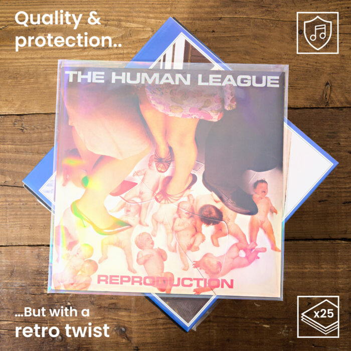 12" Vinyl Record Outer Sleeves - Retro Holographic Effect - Pack of 25 - Image 3