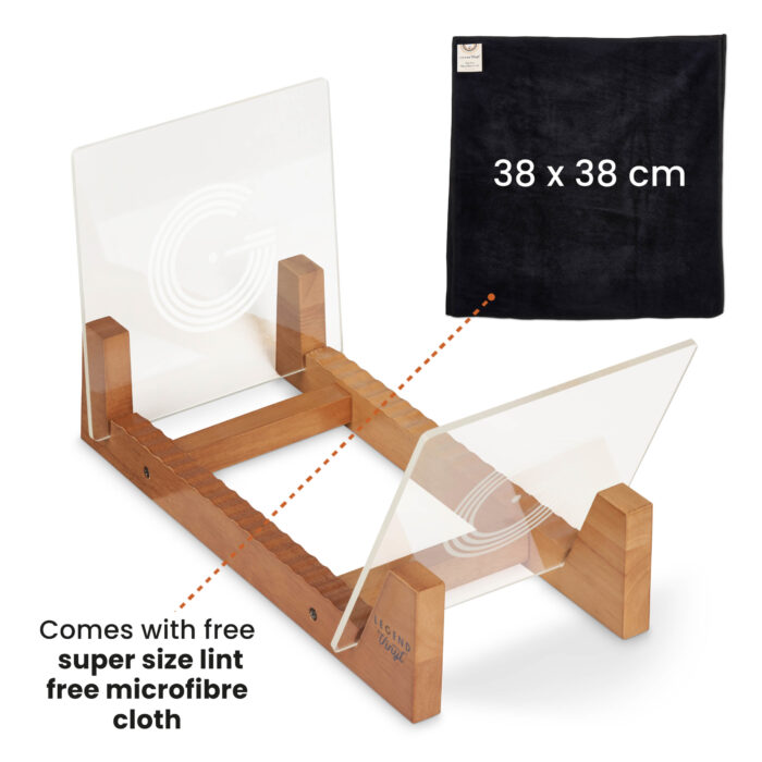 Record Display Shelf Unit in Vintage Oak with Acrylic Ends - Image 5