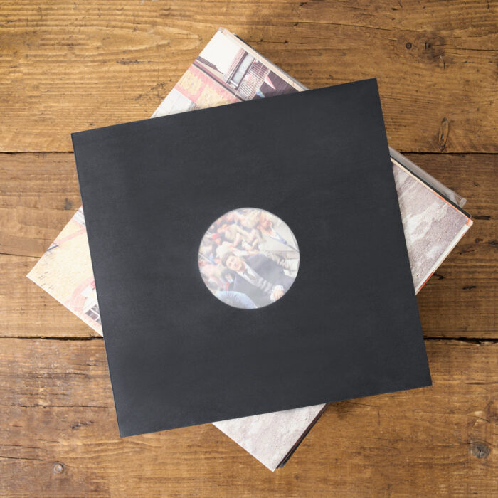 12" Paper Inner Record Sleeves with HDPE Bag lining - Pack of 25 Sleeves - Black - Image 4