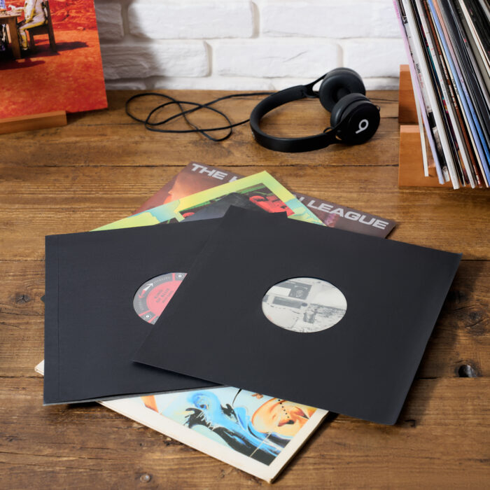12" Paper Inner Record Sleeves with HDPE Bag lining - Pack of 25 Sleeves - Black - Image 8