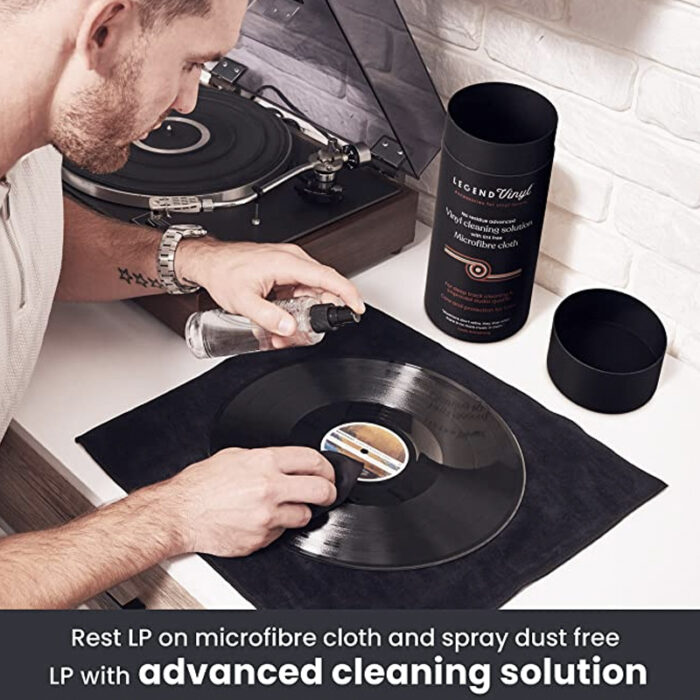 Professional Grade Vinyl Record Cleaning Solution and Microfibre Cloth Set - Image 6