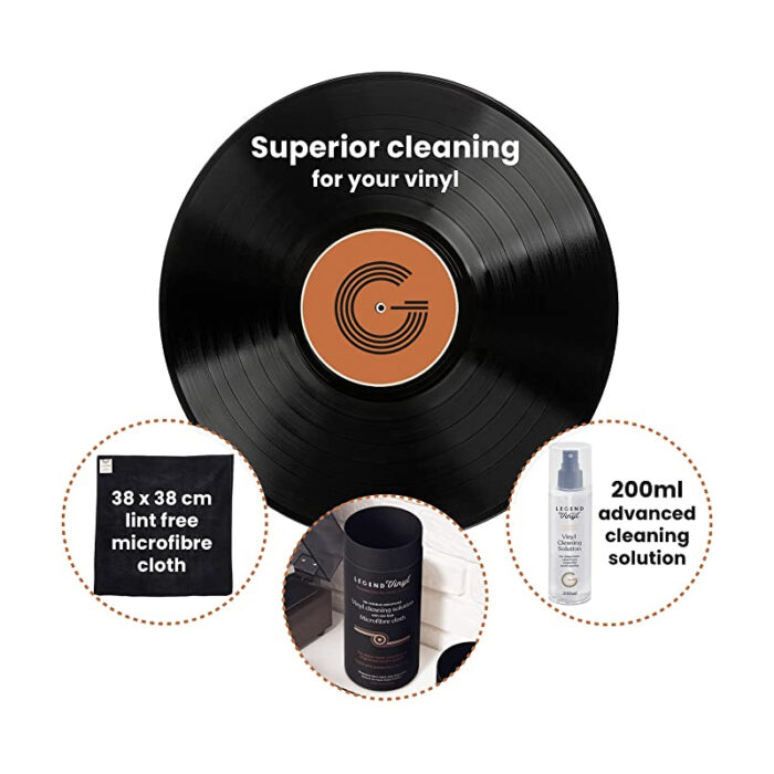Professional Grade Vinyl Record Cleaning Solution and Microfibre Cloth Set - Image 7